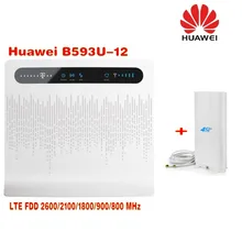 Huawei B593u-12 Unlocked 4G LTE CPE Industrial WiFi Router Sign Random Delivery Plus 49dbi 4G SMA Antenna