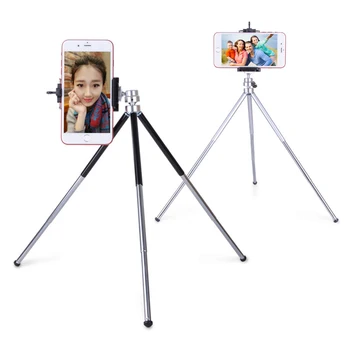 

Metal Mini Tripod With Holder Bluetooth Remote For Iphone Xiaomi Samsung Android Mobile Phones Tripod For Gopro DV SLR Cameras