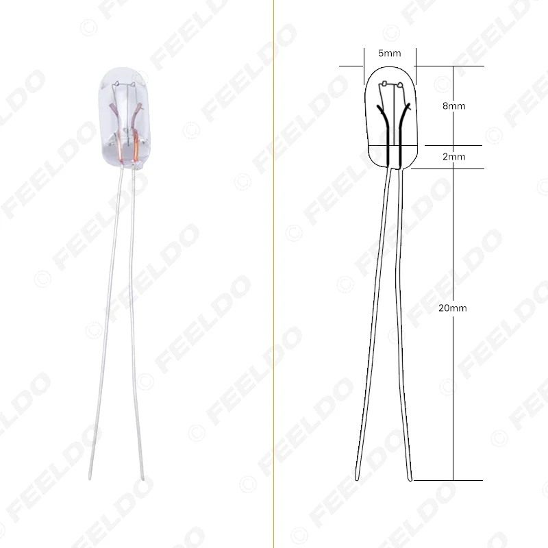 FEELDO 10 шт. теплый белый/янтарный автомобиль T5 12 в 1,2 Вт галогенная лампа внешняя галогенная лампа замена приборной панели лампочка светильник# FD-2698