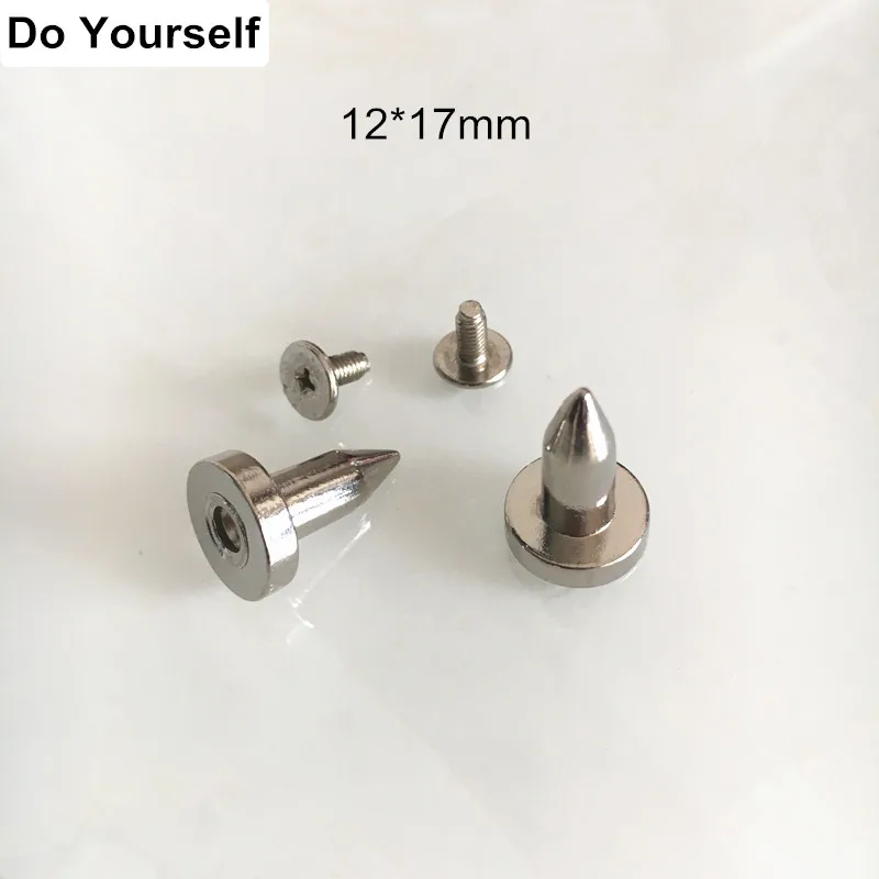 20 set Pinnacle Shape of Silver Metal Rivet Studs,Metal Spike Rivet With Matching Screw Back,12