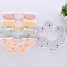Baby bib waterproof saliva bib baby saliva towel round rotating cotton newborn bib petal shape newborn baby Wei feeding Baby bib waterproof saliva bib baby saliva towel round rotating cotton newborn bib petal shape newborn baby Wei feeding