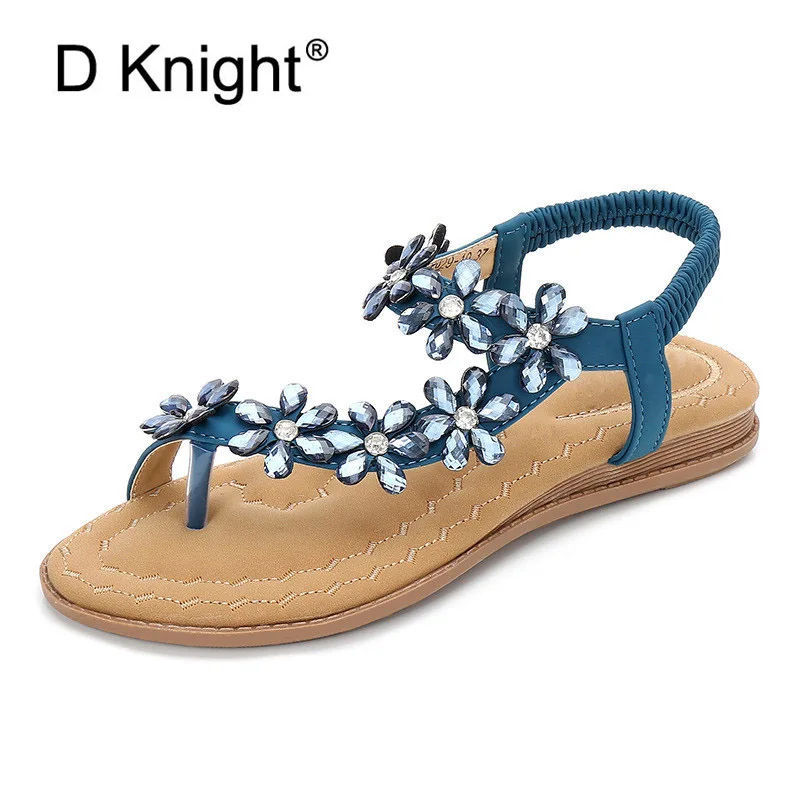 Boho Women Shoes Comfort Sandals Summer Fashion Crystal Flip Flops High Quality Flat Sandals Gladiator Sandalias Plus Size 42  (11)
