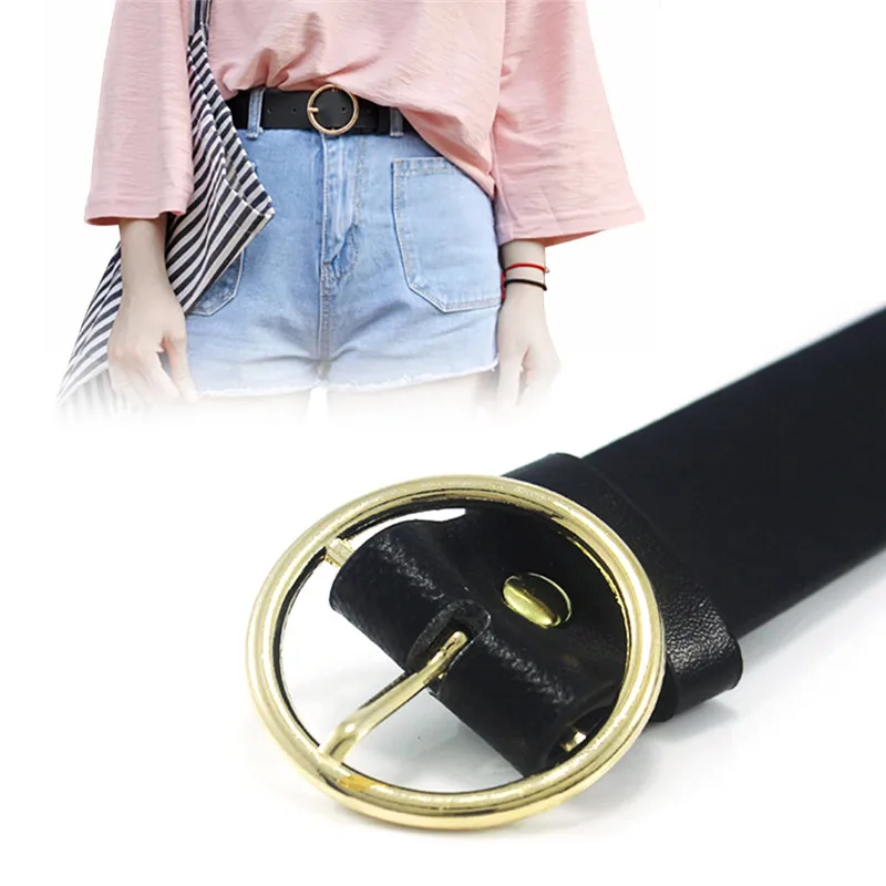 Модный бренд панк о кольцо ремень унисекс круглый металлический круг ремни для женщин