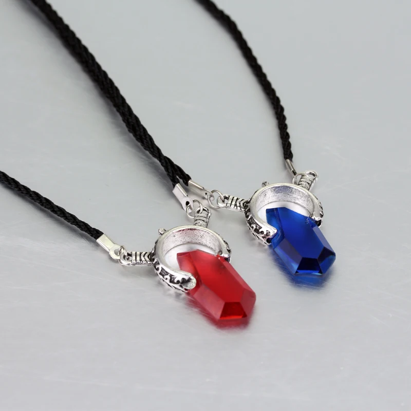 

Jewelry Trendy Necklace Cosplay DMC Devil May Cry 5 Dante Pendant Red Bule GEM Necklace Gift Collar Gift For Lovers Men Women