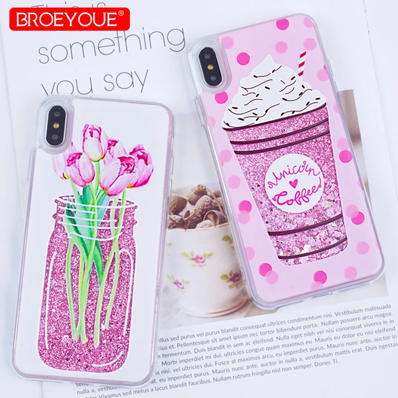 

Liquid Case For iPhone XR XS Max X 6 6S 7 8 Plus SE 5 5S Quicksand Glitter Cover For iPhone 7 Plus XR XS Max Soft Silicone Case