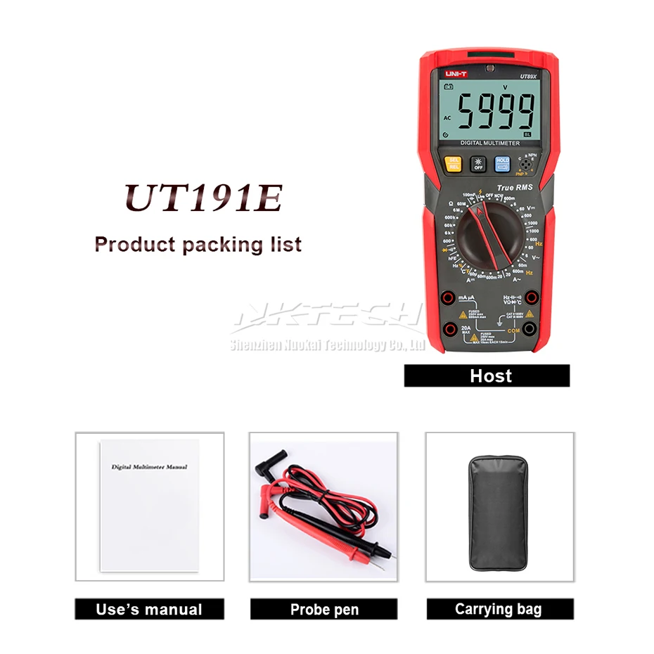 Цифровой мультиметр UT191E UT191T цифровой промышленный истинный RMS DMM 20A амперметр 600 В