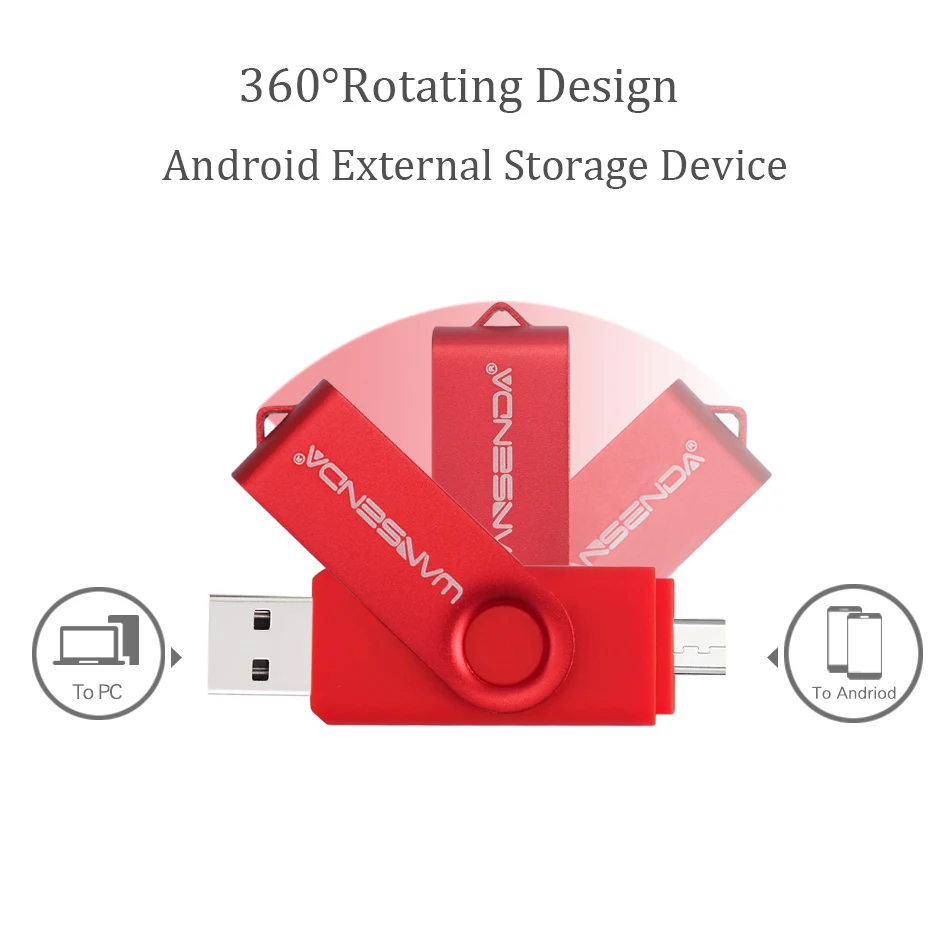 USB флеш-накопитель WANSENDA OTG, 128 ГБ, флеш-накопитель, 8 ГБ, 16 ГБ, 32 ГБ, 64 ГБ, 256 ГБ, флеш-накопитель, 2 в 1, Micro Usb накопитель для Android/PC