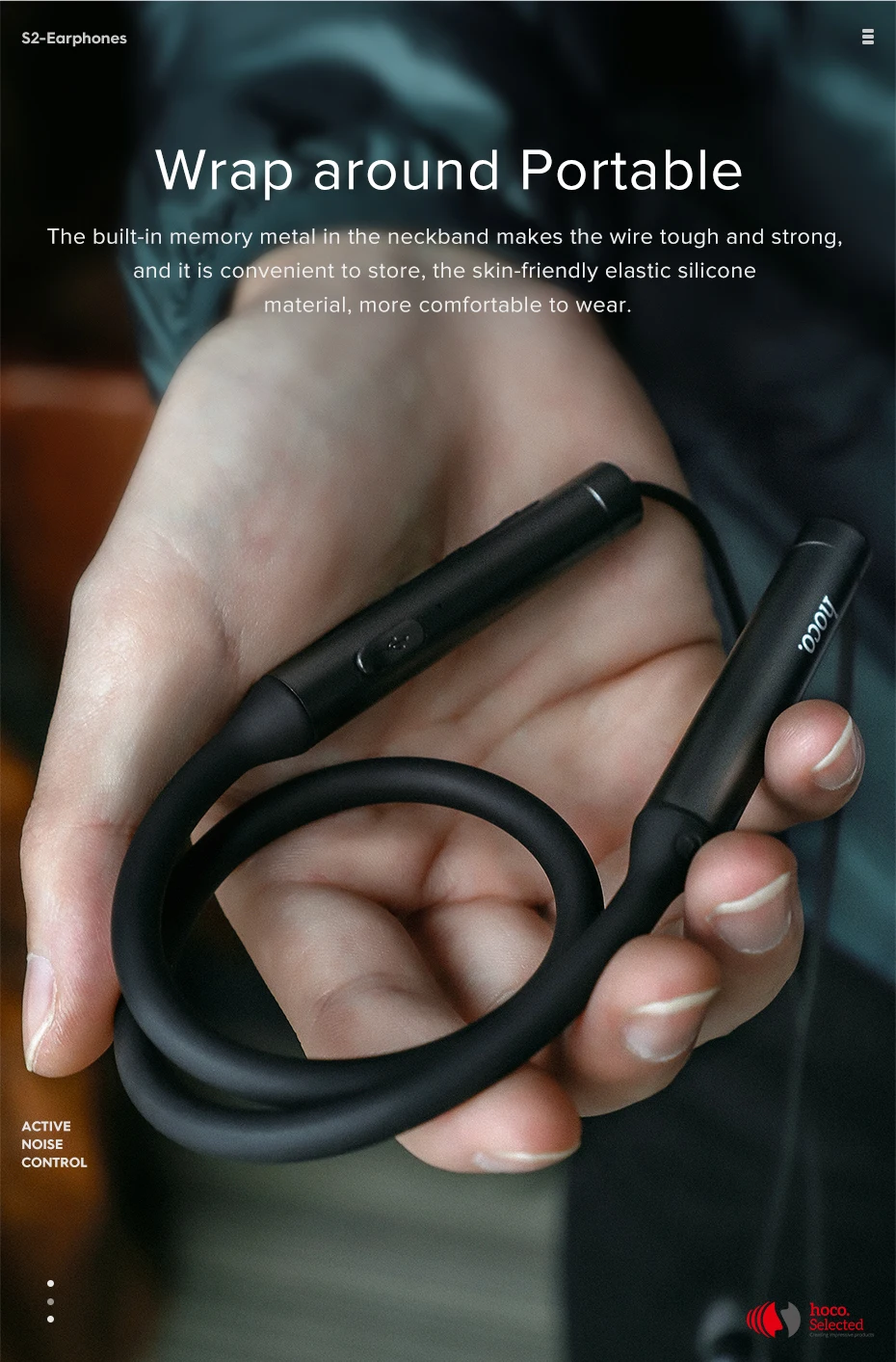 Hoco S2 спортивные bluetooth наушники с активным контролем шума беспроводные микрофоном