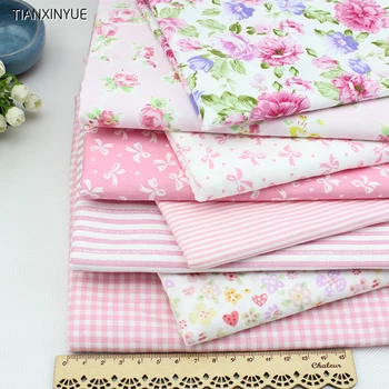 

Young girl marca dragon cotton fabric pink flower fabric DIY patchwork Sewing crafts 8 pcs Tilda Doll Cloth 40*50cm