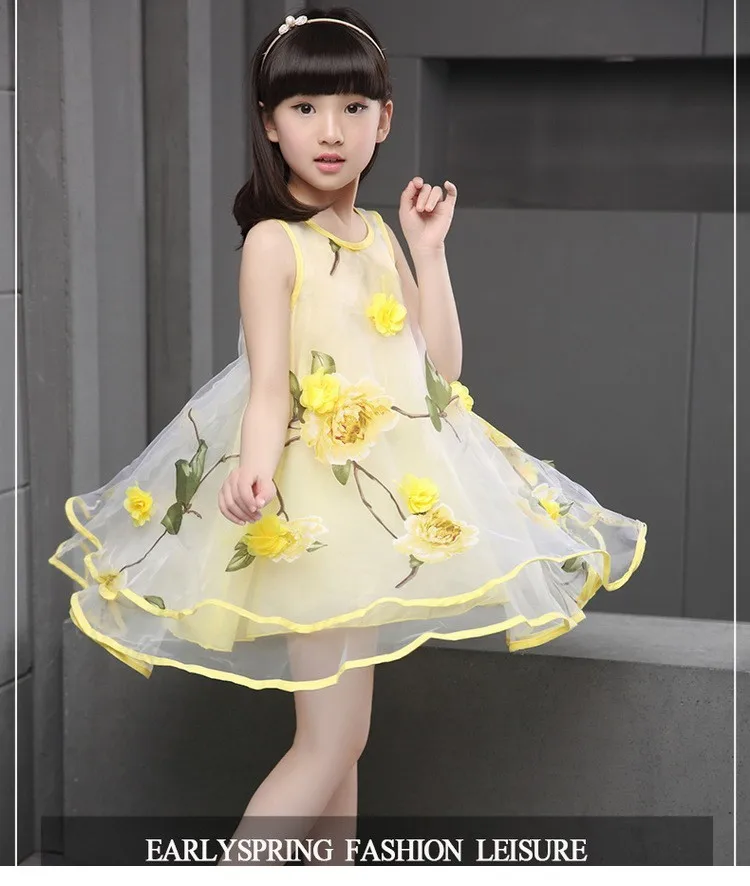 flowers organza big teenage little girls dresses summer 2016 yellow green sleeveless princess girl party dress kids sundress clothes 6 7 8 9 10 11 12 13 14 15 16 years big girls mini ball gown dress children clothing (6)