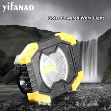 Лампе портативный Рабочий прожектор светильник лампа для тента на кемпинге фонарь 50 Вт Солнечный USB Перезаряжаемый COB светодиодный светильник-вспышка поисковый светильник AA точечный светильник