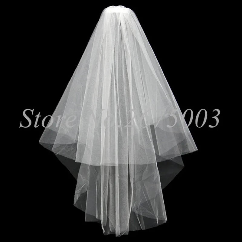 Hot Bridal Veils with Comb Two Layers Free Size White Ivory Bridal Veil Wedding Veils 2017 Wedding Accessory