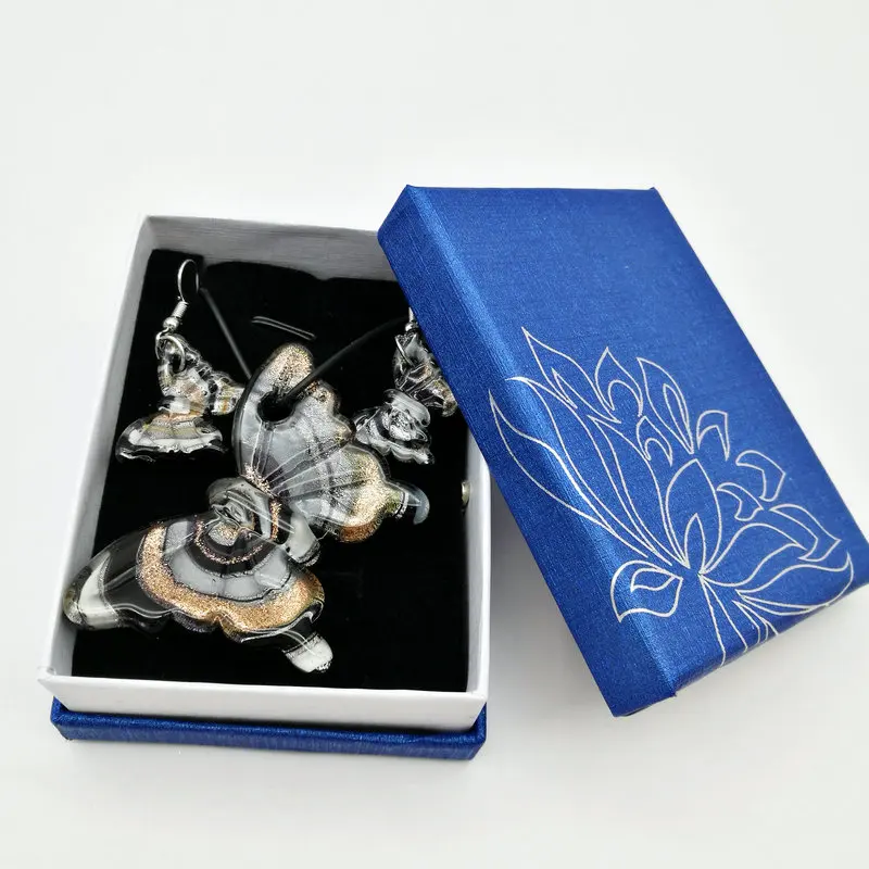 Комплект из колье и серёг муранского стекла|necklace earring set|earrings setfashion earrings set |