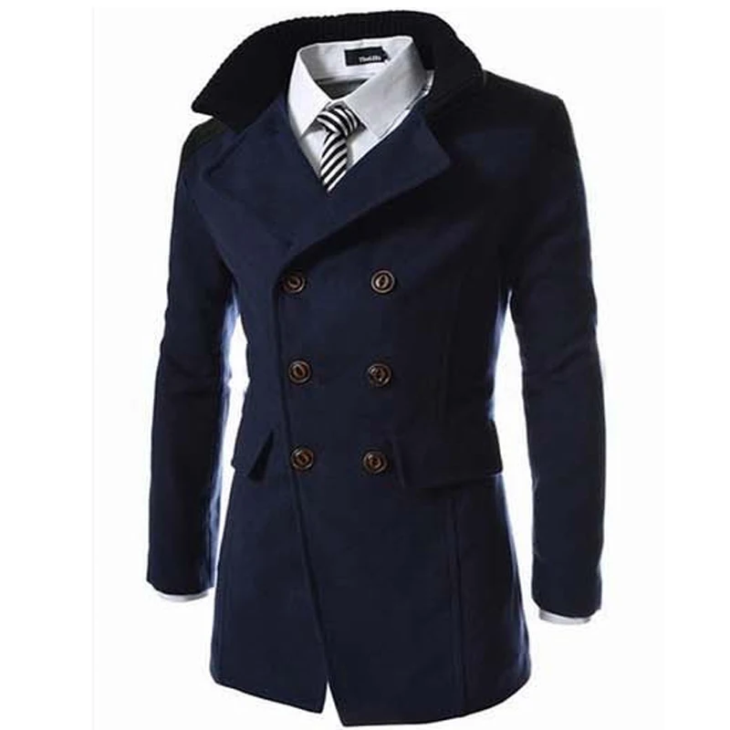 Hot Sale 2016 Trench Coat Men Tops Autumn Double Breasted