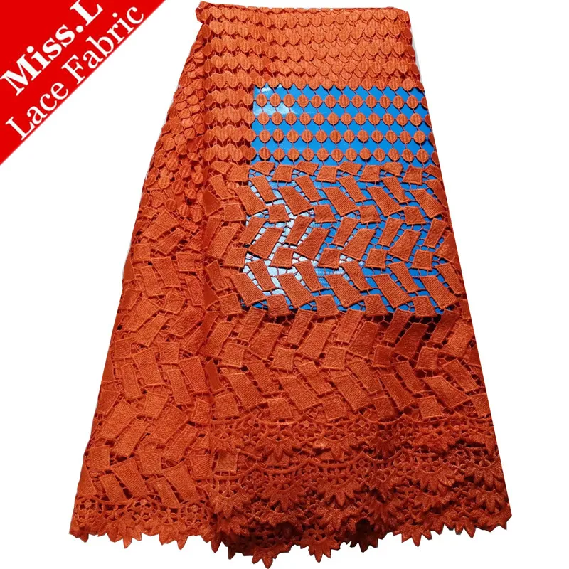 

Miss L Cord Lace Fabric Embroidered African Water Soluble Lace 5 Yards/Piece 2019 Fashion Guipure Lace Fabric For Lovely Dress