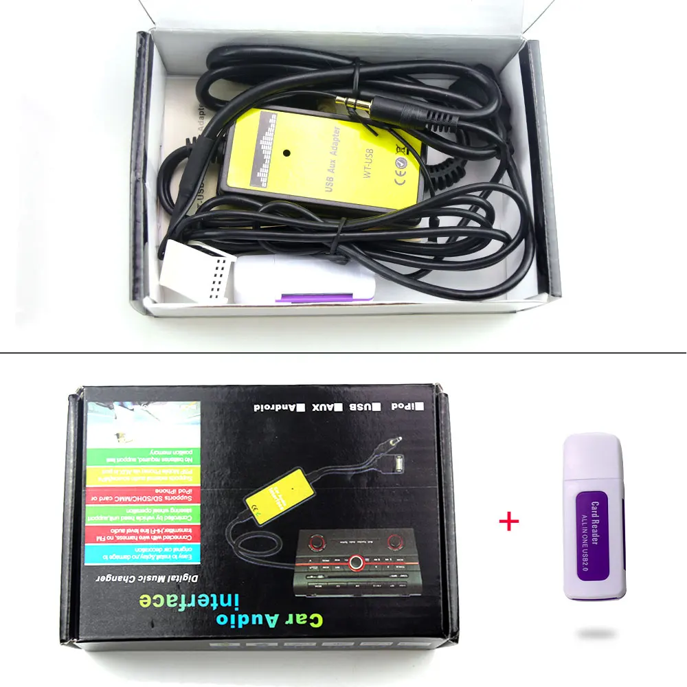 Автомобильное радио для машины USB Aux in CD адаптер mp3 плеер 3 5 мм Интерфейс Changer 12 Pin VW