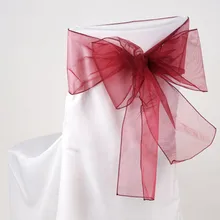 Органза цвета Бургунди накидки на Стулья Свадебные 100 шт./лот