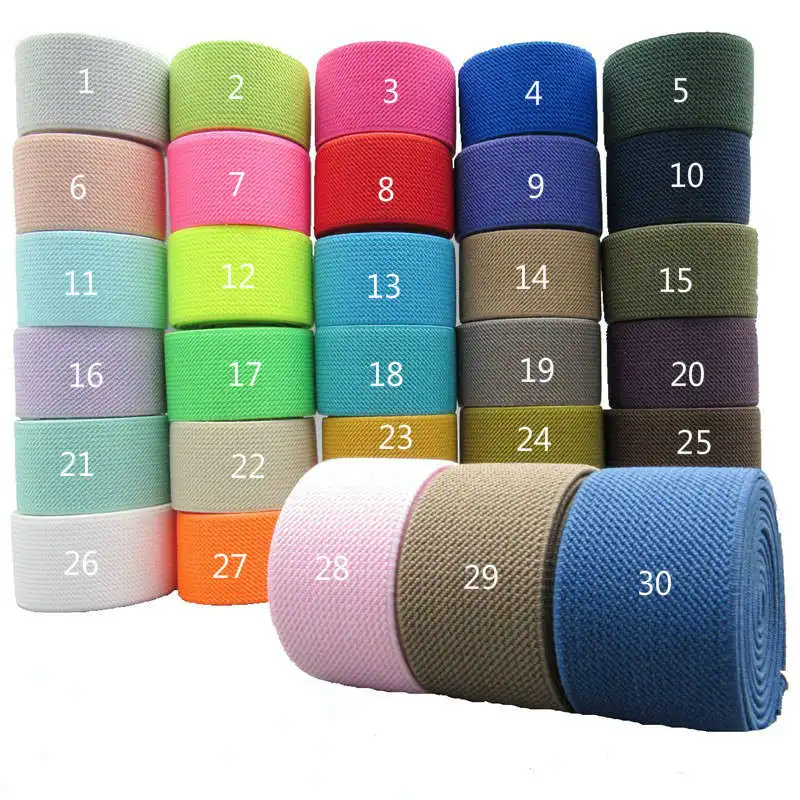 

New 1.2" Inches 30mm Width Colorful Elastic Twill Bands 4 Meters Webbing DIY Sewing Dress Clothes Bags Decor Belt Accessories