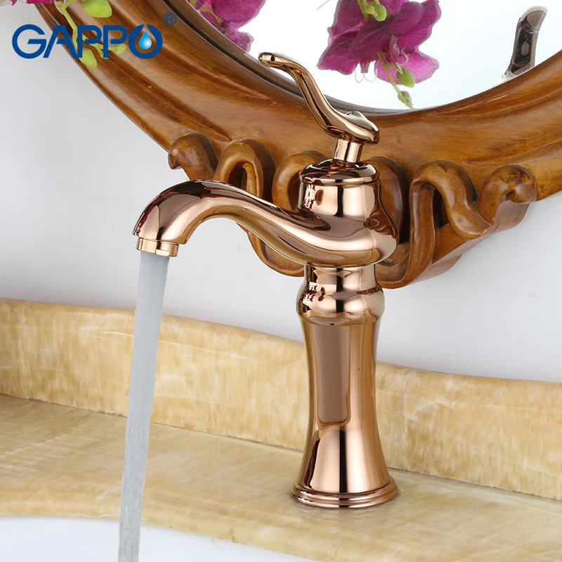 

GAPPO Basin Faucet basin rose golden mixers faucet waterfall bath mixer faucets bathroom Deck Mounted Faucets taps