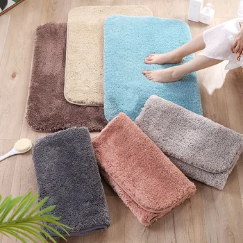

Anti-Slip Bathroom Carpet Machine Washable Soft Absorbent Microfibers Mat -Drop