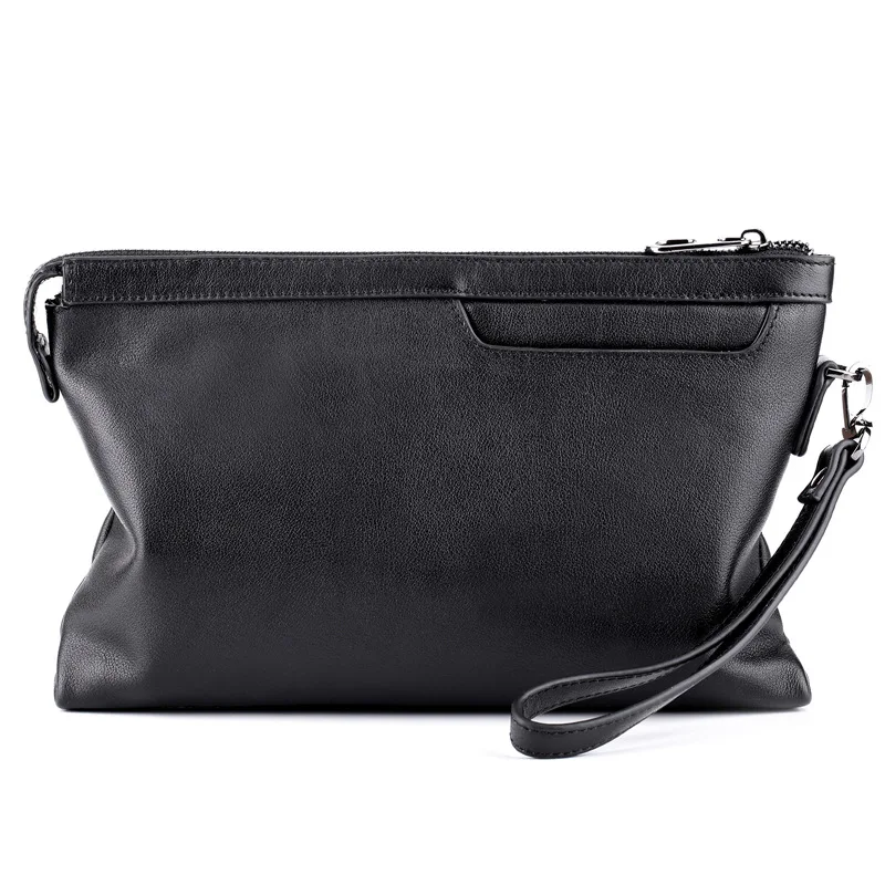 

Men Business Fashion Famous Brand Quality Genuine Leather Long Wallet Large Capacity Soft Leather Phone Hand Bag Purse Envelope