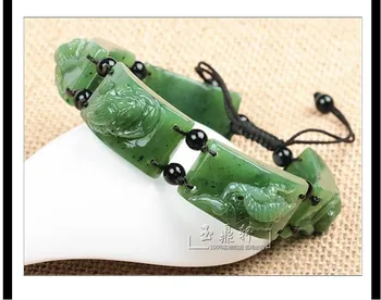

Genuine and nephrite yu bracelet natural yu bracelet Wudu Wudu spinach yu green belt certificate/