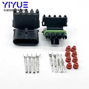 

5 Set 4 Pin 12010974 12010974 Female Male Weather Electrical Wire 2.5 Delphi Connector Plug Sealed Wiring Automobile Connectors