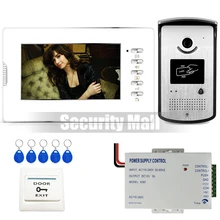 Chuangkesafe. 7 “Pantalla a Color de Vídeo Teléfono de Puerta de Intercomunicación Kit + RFID de Control de Acceso Timbre Cámara de Alimentación Al Aire Libre En la Acción