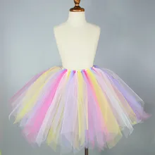 Пастельная Радужная пушистая юбка-пачка для девочек; пачка ярких цветов; Детский карнавальный костюм с единорогом; юбка-американка