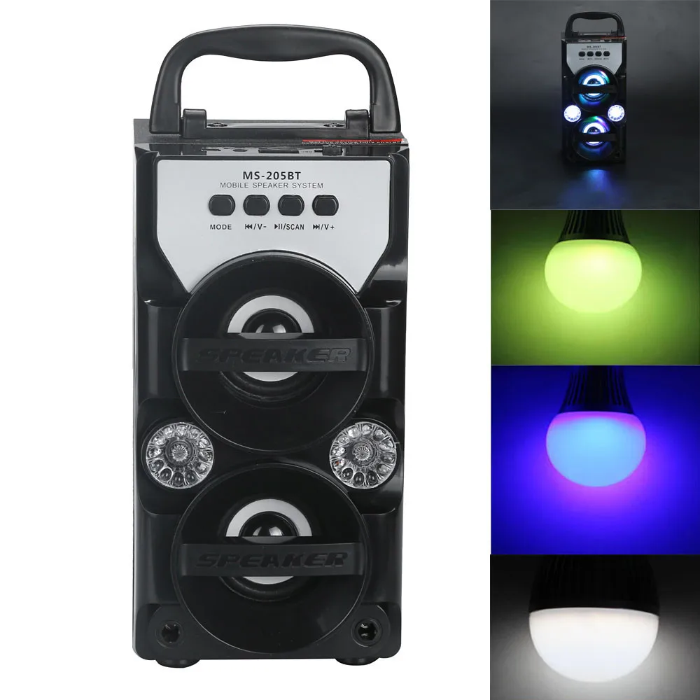 HIPERDEAL Led Bluetooth Беспроводная Портативная колонка с супер басами USB/TF/AUX/FM радио