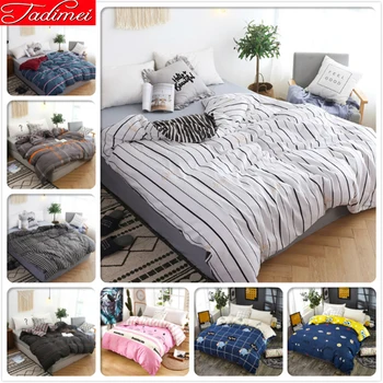 

New Classics Stripe AB Double Side 1 piece Duvet Cover Adult Kids Soft Cotton Bed Linens bedspreads Single Twin Queen King Size