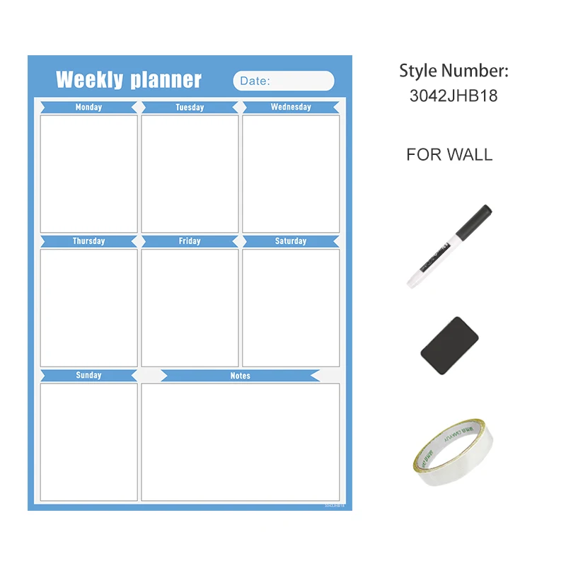 Магнитный календарь ежедневный Еженедельный наклейка для планировщика, чтобы сделать список, органайзер стираемая чертежная доска на заказ Язык наклейки на холодильник s - Цвет: 3042JHB18  for wall