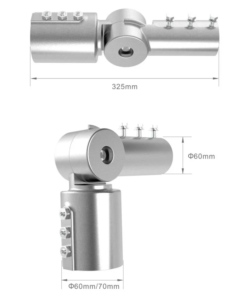 Алюминиевый уличный фонарь Соединительный шов 60 мм или 70 мм 90-120 градусов регулировки адаптера уличного света