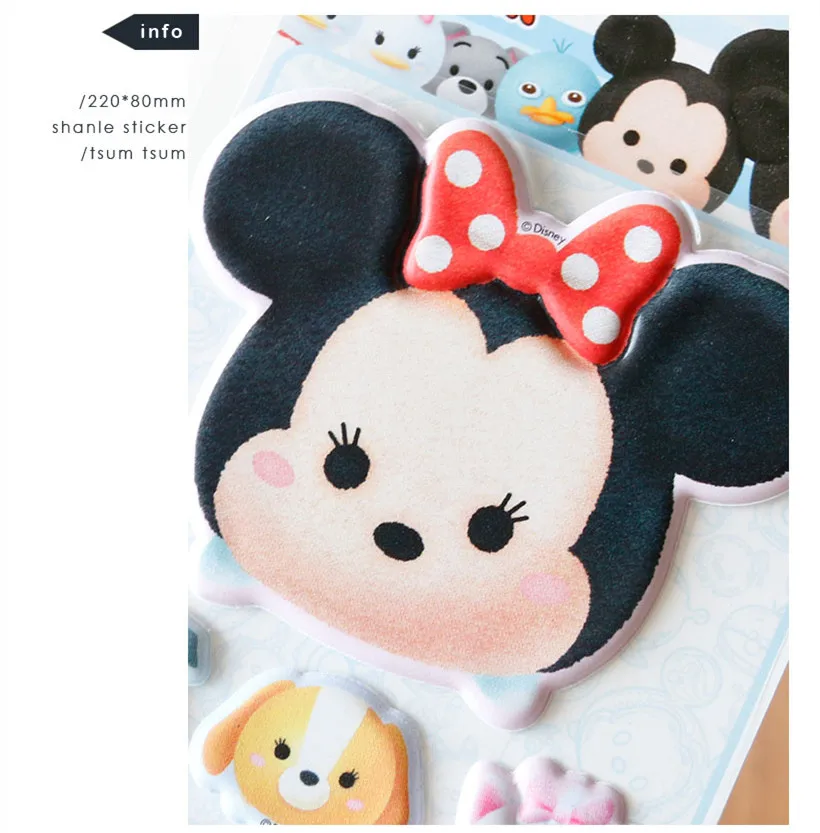 Disney ЦУМ Tsum милые Мультяшные развивающие подарки Декоративные DIY игрушки выпуклые disney наклейки для детей девочек и мальчиков