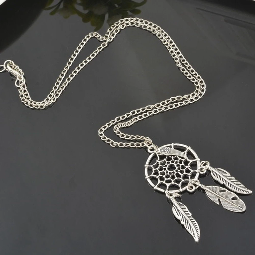 

Women Lady Vintage Retro Dream Catcher Feather Pendant Charm Necklace Jewelry