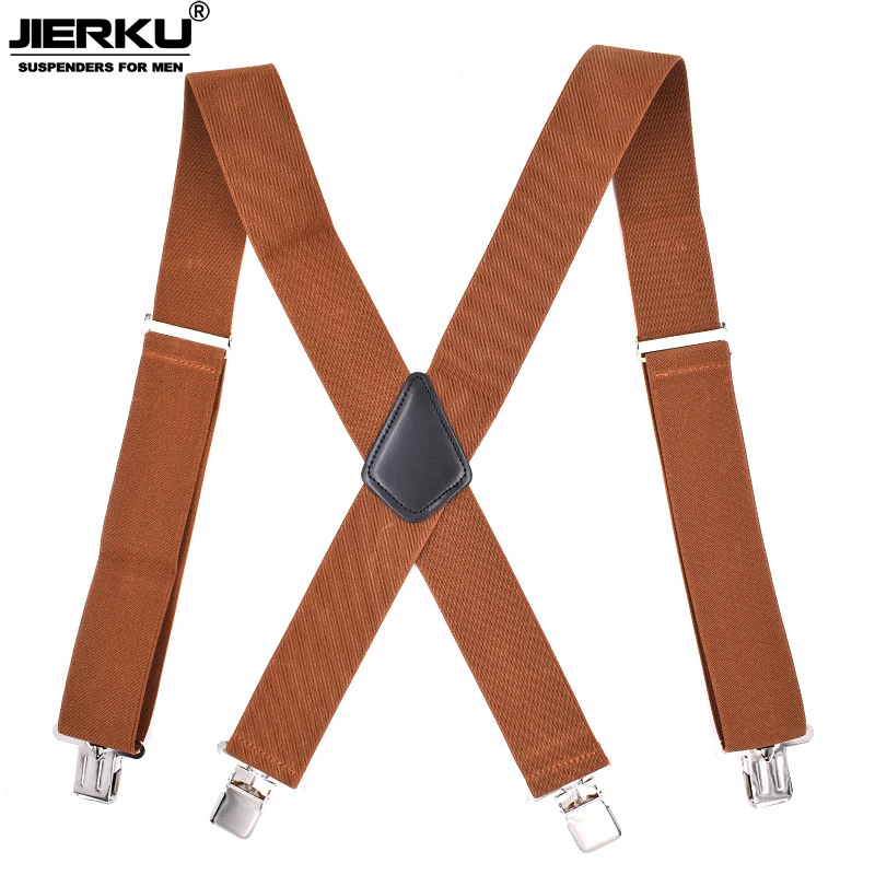 

JIERKU Suspenders Man's Braces 4 Clips Suspensorio Trousers Strap Adjustable Outdoor Motorcycles Suspendrs 5.0*120cm JK4C04