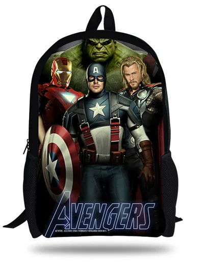 16-дюймовый шпилька для сумки и рюкзаки, походный рюкзак для девочек-подростков детские школьные сумки героями мультфильмом рюкзак Captin Америка От 7 до 13 лет - Цвет: Темно-серый