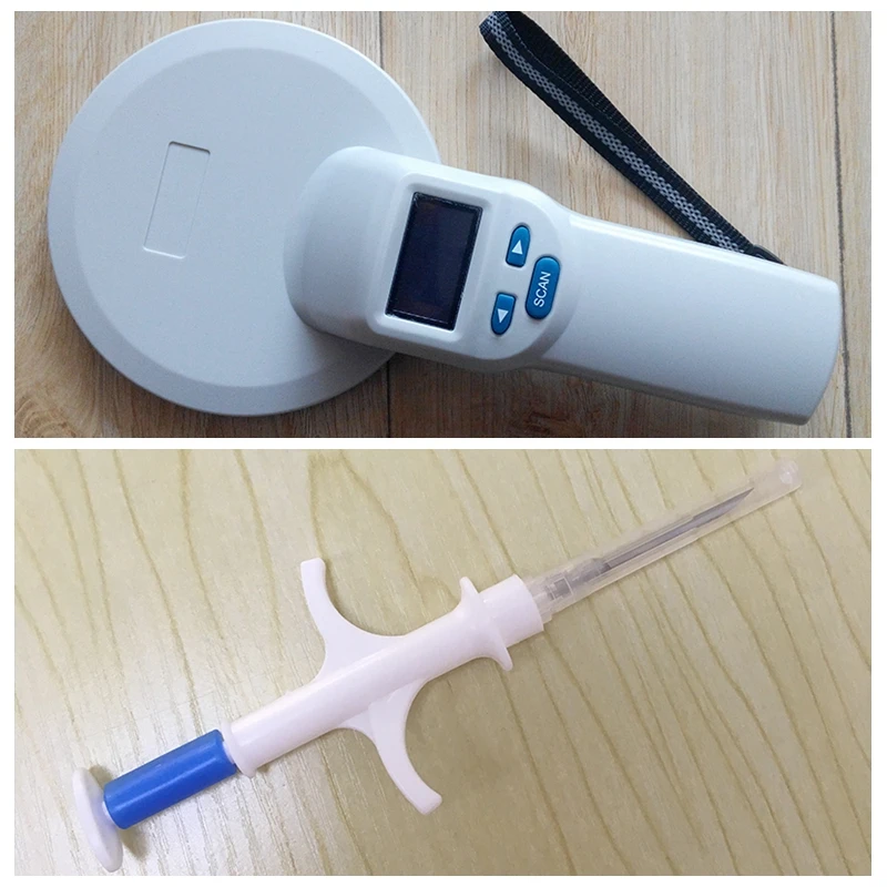 

Bluetooth USB 134.2Khz ISO11784 FDX-B animal rfid reader dog pet microchip scanner + 20pcs pet microchips 1.25*7mm with syringe