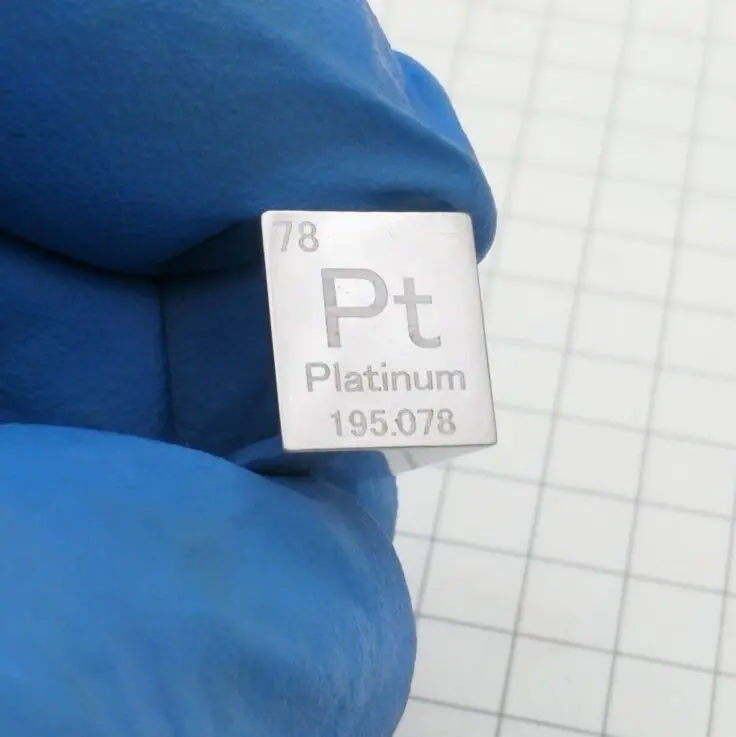 Платиновый Pt Металл 10 мм Плотность куб 99.95% чистый для коллекции элементов