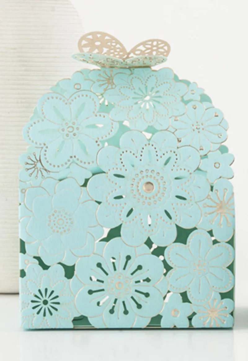 10 шт. бумажная коробка для конфет полая бабочка Европейский Стиль Подарочные коробки, свадебные сувениры Милая индивидуальная оберточная бумага для шоколада - Цвет: blue
