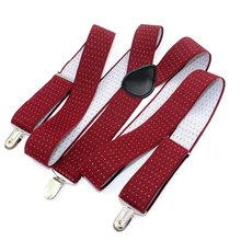 Для мужчин gallus бизнес Для мужчин жаккардового переплетения подтяжки с твердо клипы 4 версии 3,5 см широкий