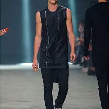 S-4XL! мужская одежда модная лицевая сторона жилет двойная молния тонкая хлопчатобумажная нательная майка без рукавов плюс размер певица костюмы