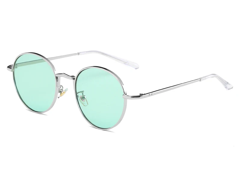 Женские очки, фирменный дизайн, овальная оправа из сплава розы, с принтом, женские оптические прозрачные линзы, унисекс, оправы для очков для мужчин - Цвет оправы: Silver frame green