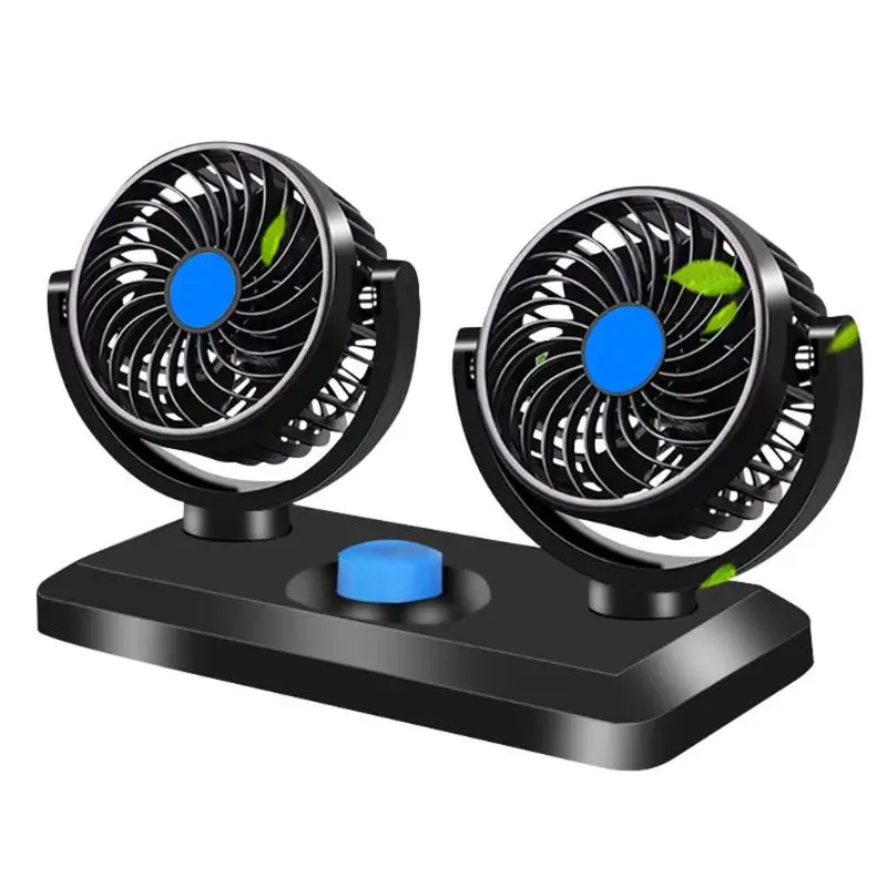 USB автомобильный вентилятор воздушного охлаждения с двойной головкой 360 Регулируемый сильный воздушный вентилятор для летнего автомобиля