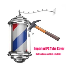 Ретро металлический вращающийся светодиодный светильник в полоску, Вращающаяся лампа для парикмахерской, светильник для парикмахерской, открытый знак