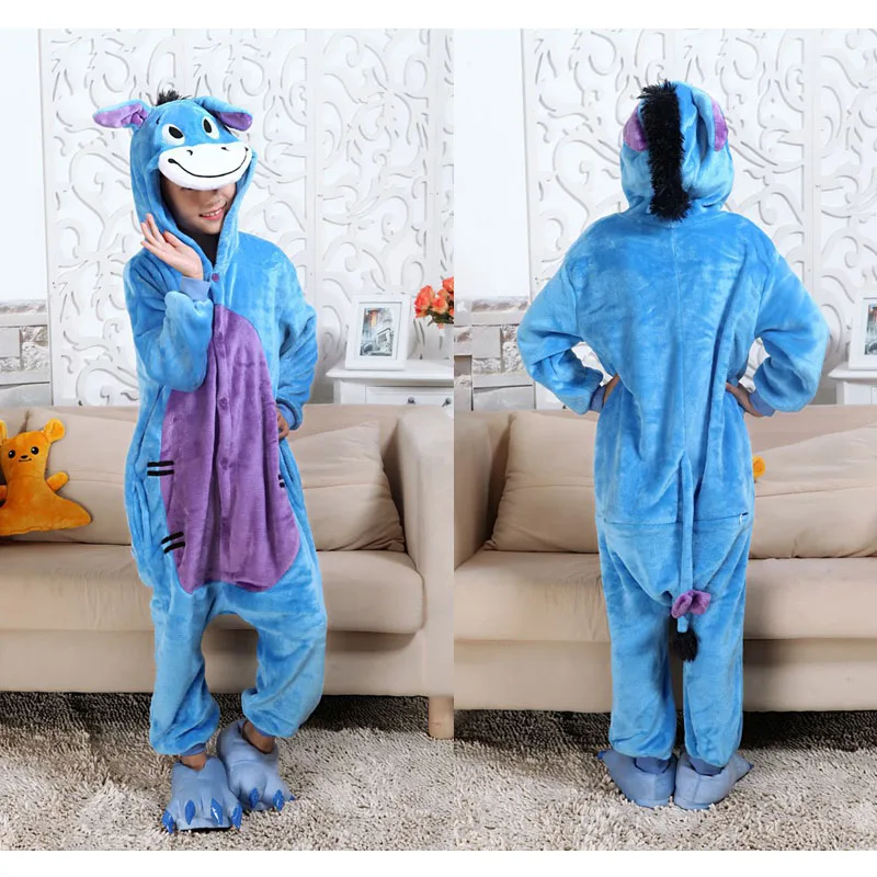 Детские пижамы; фланелевые пижамы для мальчиков и девочек с изображением животных Пегаса; зимняя теплая детская одежда для сна; комбинезоны - Цвет: L013