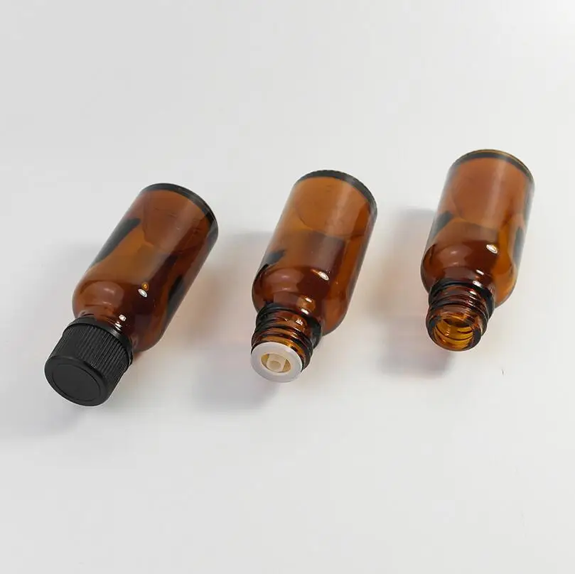 Wholesale 20ml Brown Glass Essential Oil Bottle With Tamper Evident Cap
