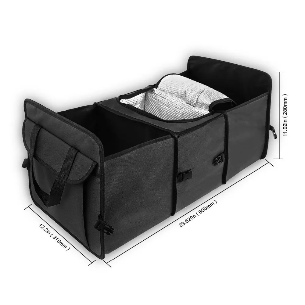 Foldable Multi Compartment Fabric Car Truck SUV Storage Basket Trunk Organizer