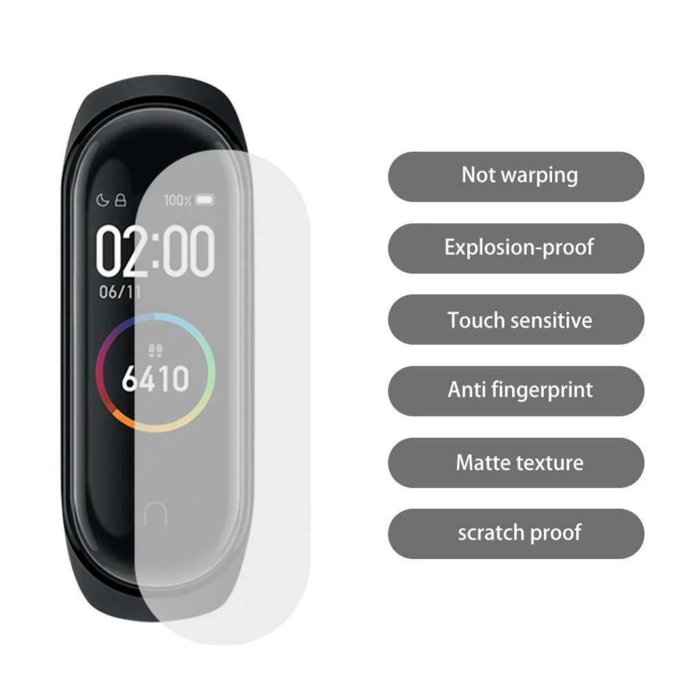 

5Pcs HD Screen Protector For Xiaomi Mi band 4 Watch Explosion-proof LCDPet Matte Full Cover Film Anti Scratch Smart Accessories