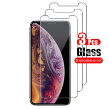 3Pcs For iPhone Xs Max XR X 7 8 6s Plus 5S 4s Tempered Glass Screen Protector Front Protective Glass Shield Film 9H